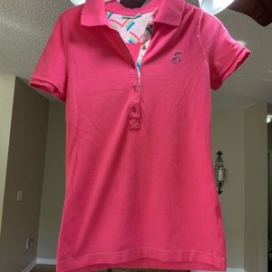 Heatherette Pink collar shirt
